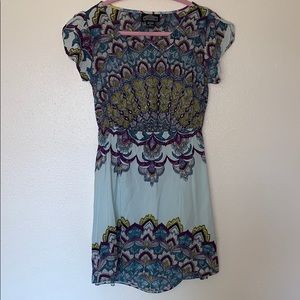 Angie open back peacock dress